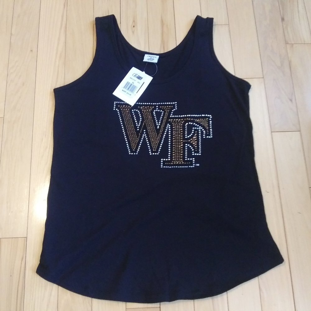 New black tank top with bling  WF in rhinestones size XL